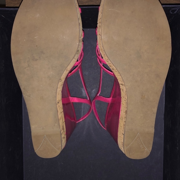 Prada Pink Patent Leather Cork Wedges - Size 8 - Picture 3 of 3